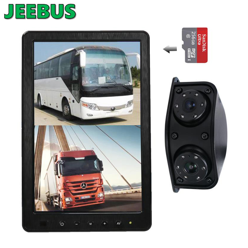 Voertuig Truck Bus Coach Camera 10.1 inch Achteruitkijkspiegel DVR Monitor Systeem Voor Achter Video Display Opname